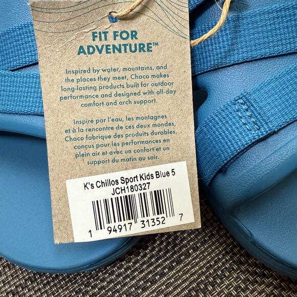 NEW CHACO kid's chillos sport sandals in‎ blue - Picture 4 of 6